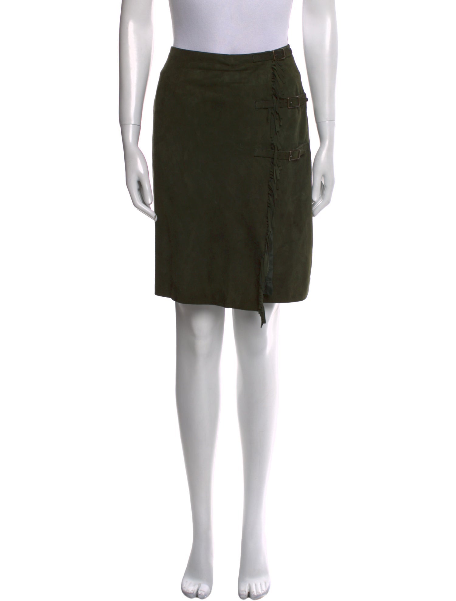 Ralph Lauren Collection Leather Knee-Length Skirt