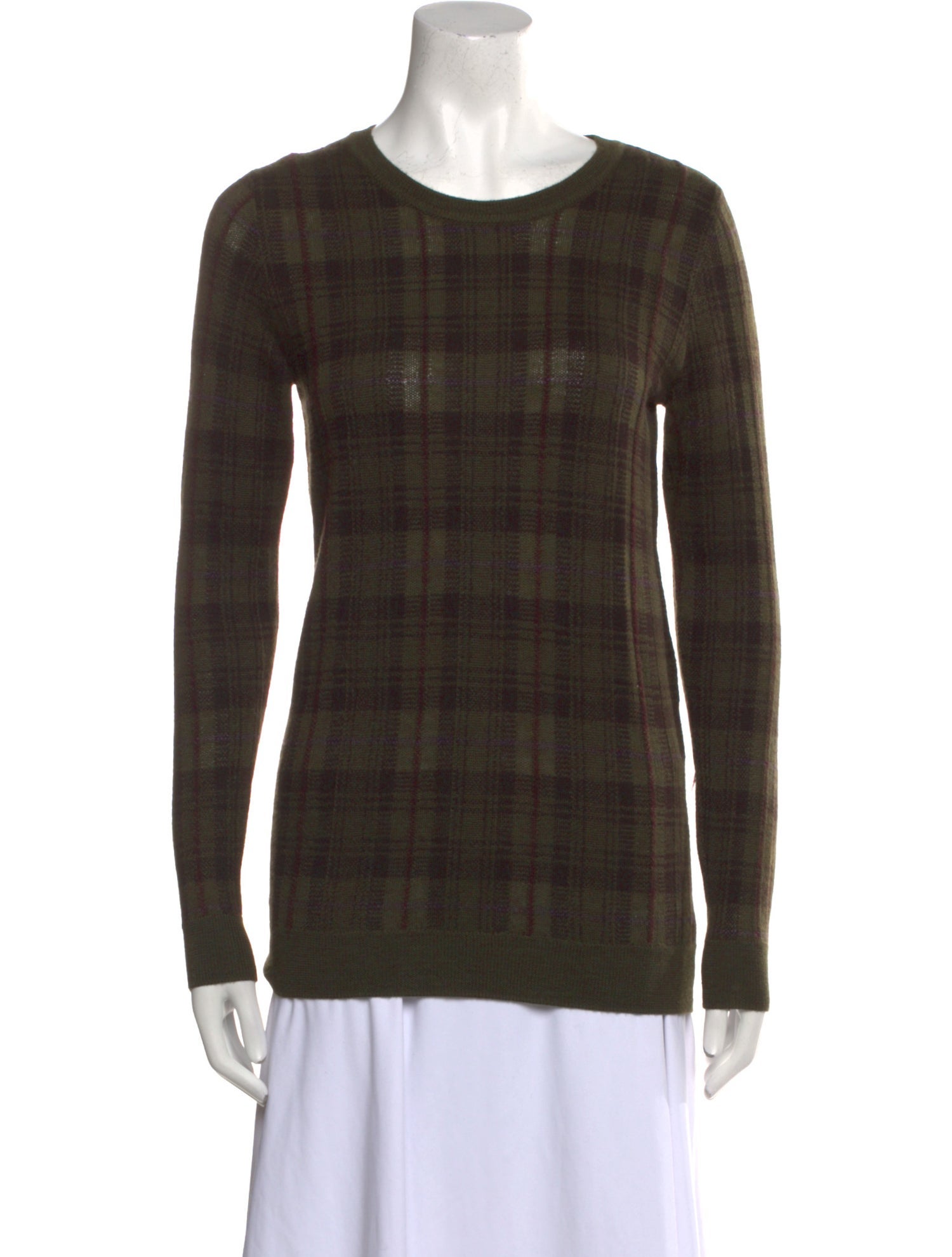 Ralph Lauren Collection Merino Wool Plaid Print Sweater