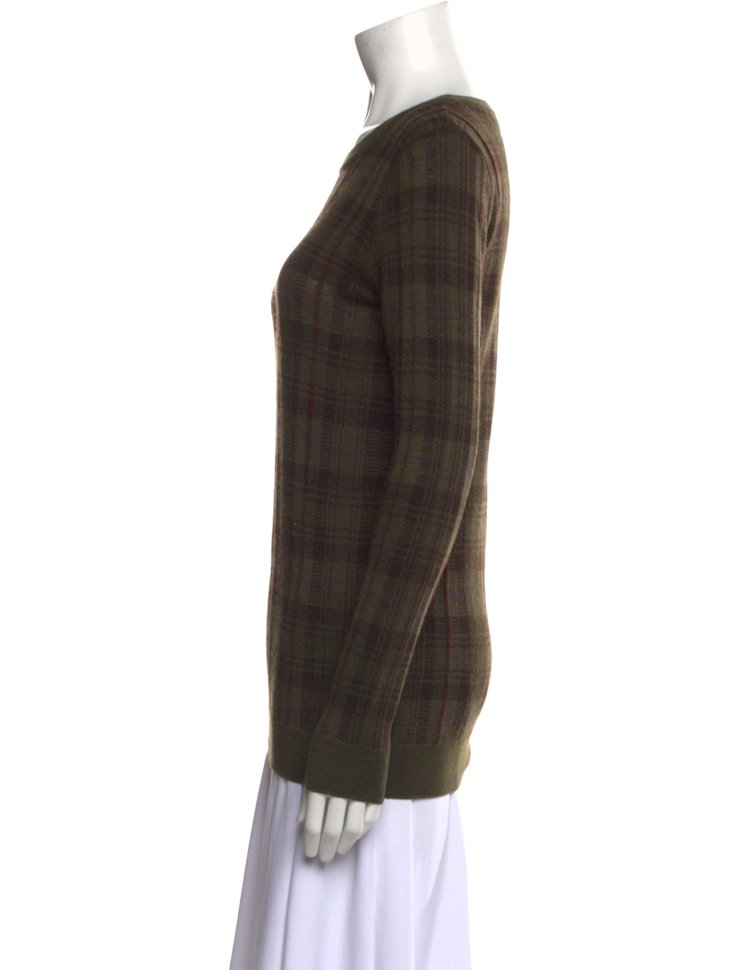 Ralph Lauren Collection Merino Wool Plaid Print Sweater