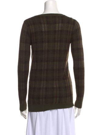 Ralph Lauren Collection Merino Wool Plaid Print Sweater