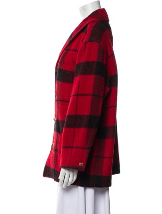 Ralph Lauren Collection Wool Plaid Print Peacoat
