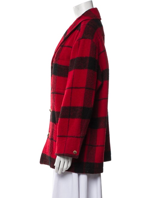 Ralph Lauren Collection Wool Plaid Print Peacoat