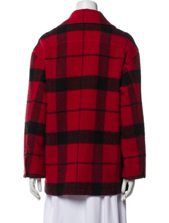 Ralph Lauren Collection Wool Plaid Print Peacoat