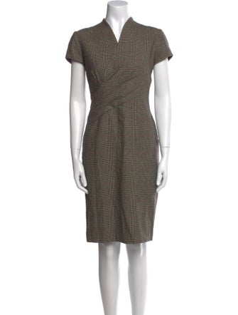 Ralph Lauren Collection Plaid Print Knee-Length Dress
