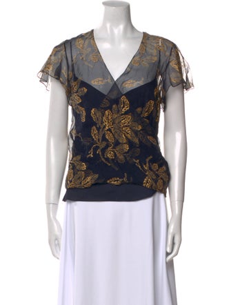 Ralph Lauren Collection Silk Printed Blouse