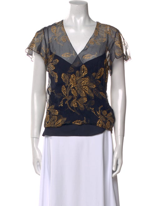 Ralph Lauren Collection Silk Printed Blouse