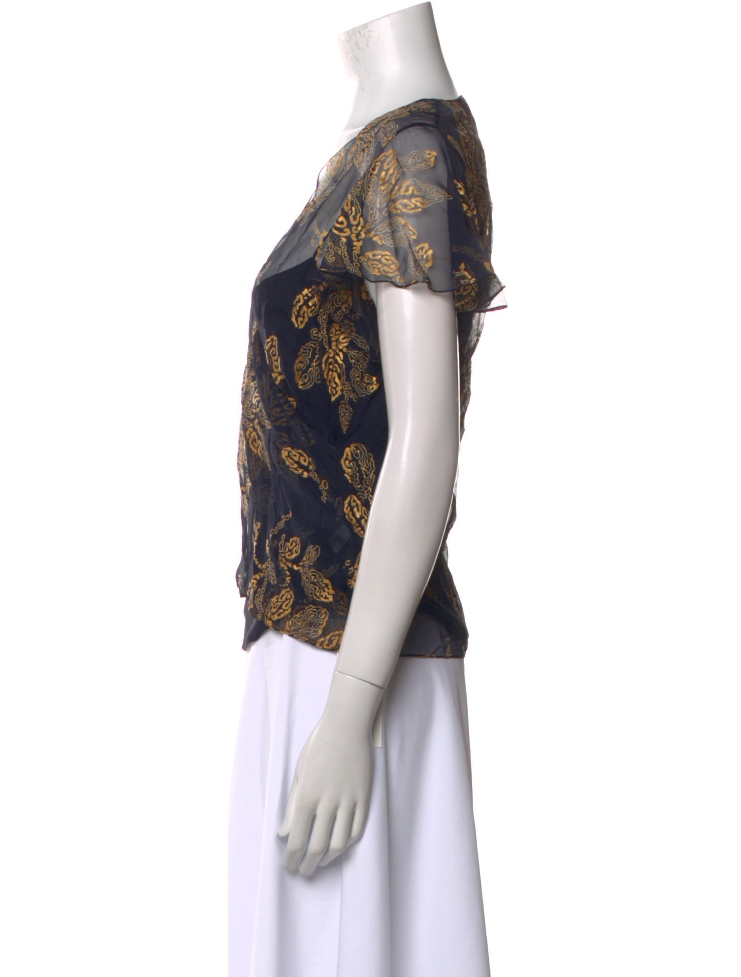 Ralph Lauren Collection Silk Printed Blouse