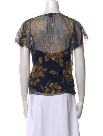Ralph Lauren Collection Silk Printed Blouse