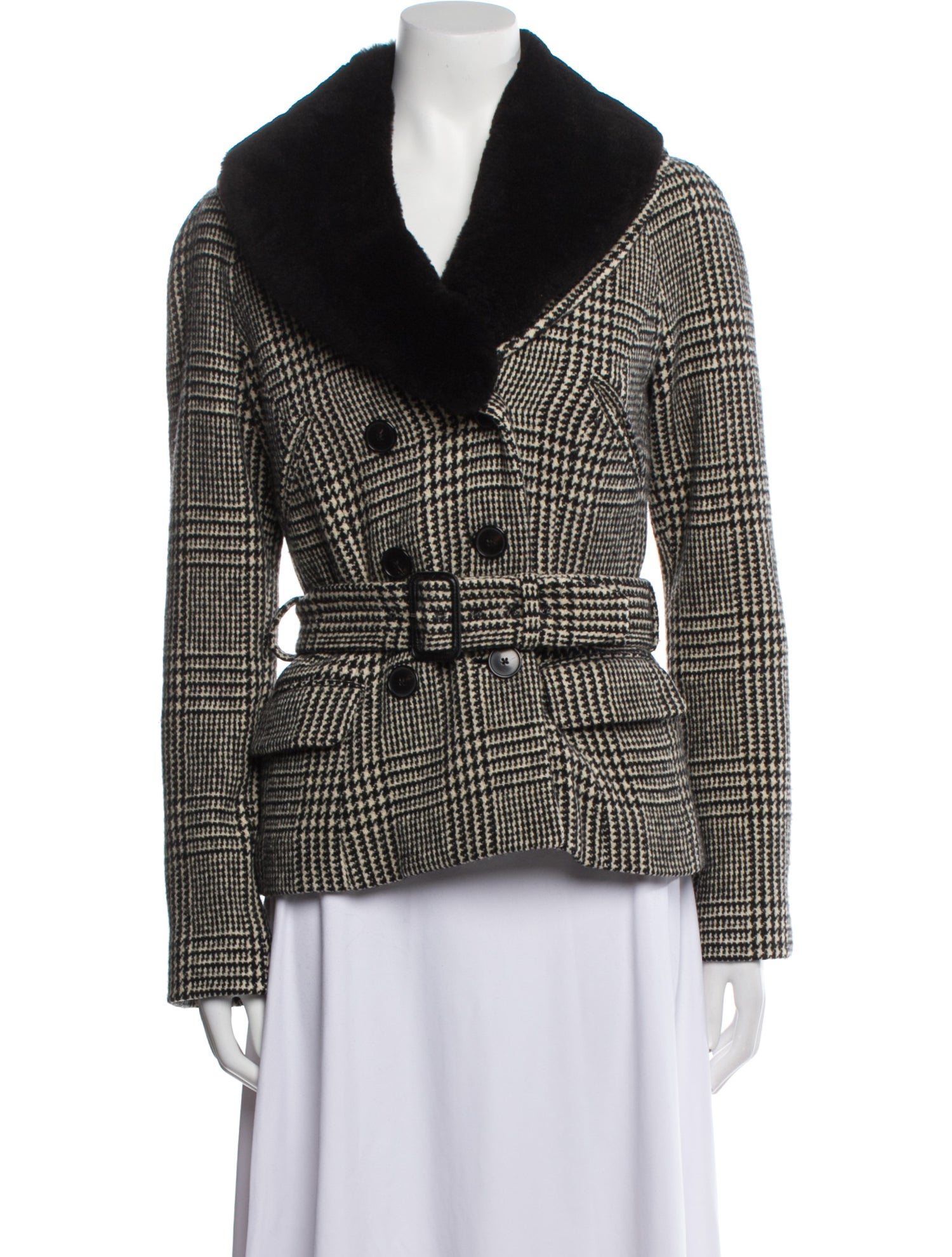 Ralph Lauren Collection Wool Houndstooth Print Evening Jacket