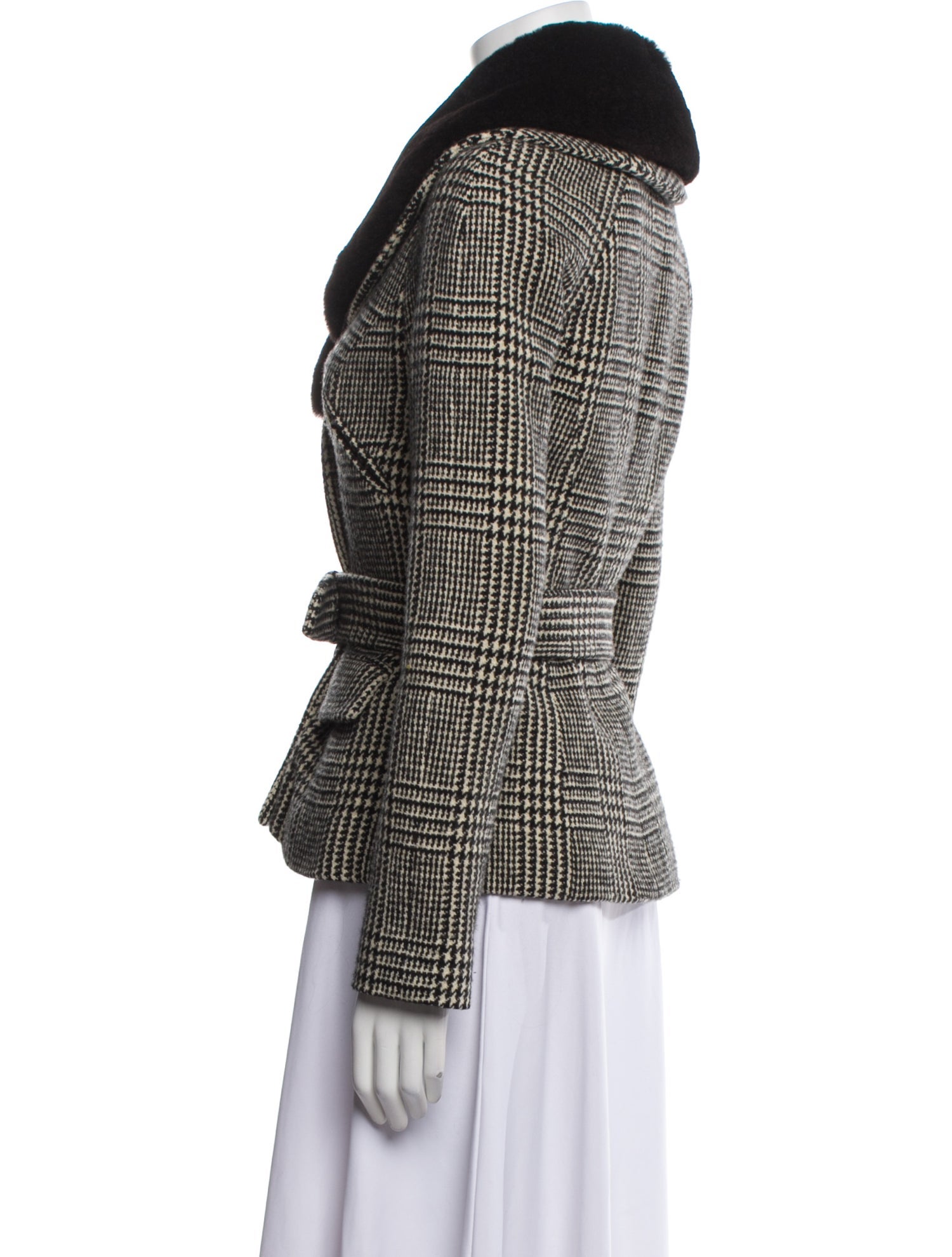 Ralph Lauren Collection Wool Houndstooth Print Evening Jacket