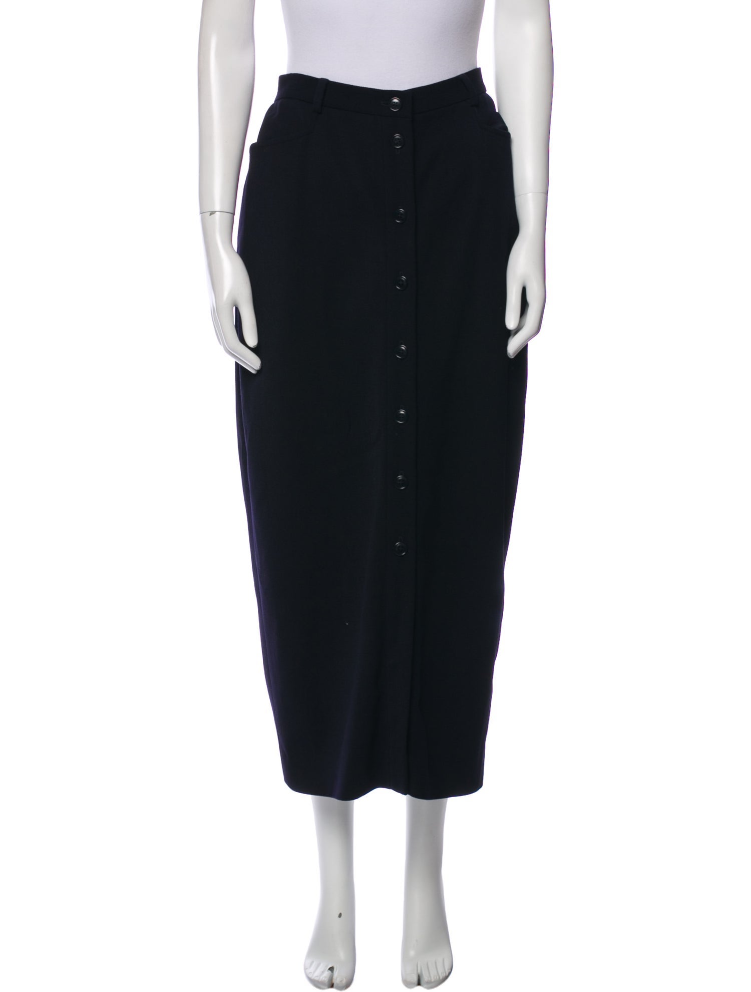 Ralph Lauren Collection Wool Midi Length Skirt