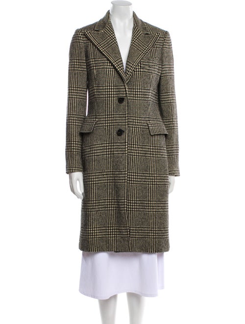 Ralph Lauren Collection Wool Houndstooth Print Coat