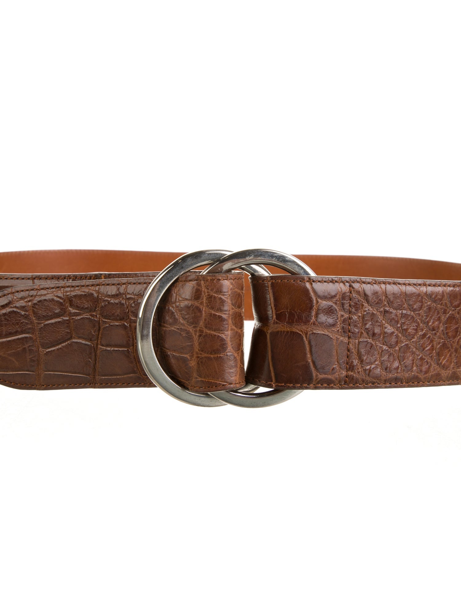 Ralph Lauren Collection Alligator Leather Trim Embellishment Belt