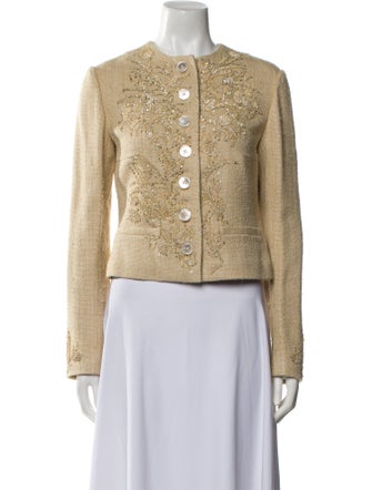 Ralph Lauren Collection Silk Tweed Pattern Evening Jacket
