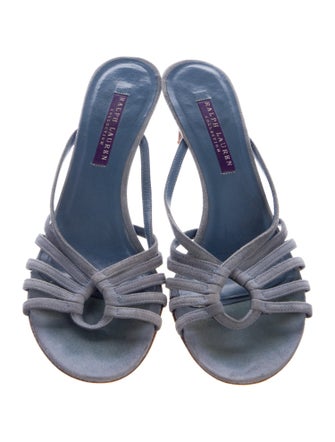 Ralph Lauren Purple Label Suede Cutout Accent Slides