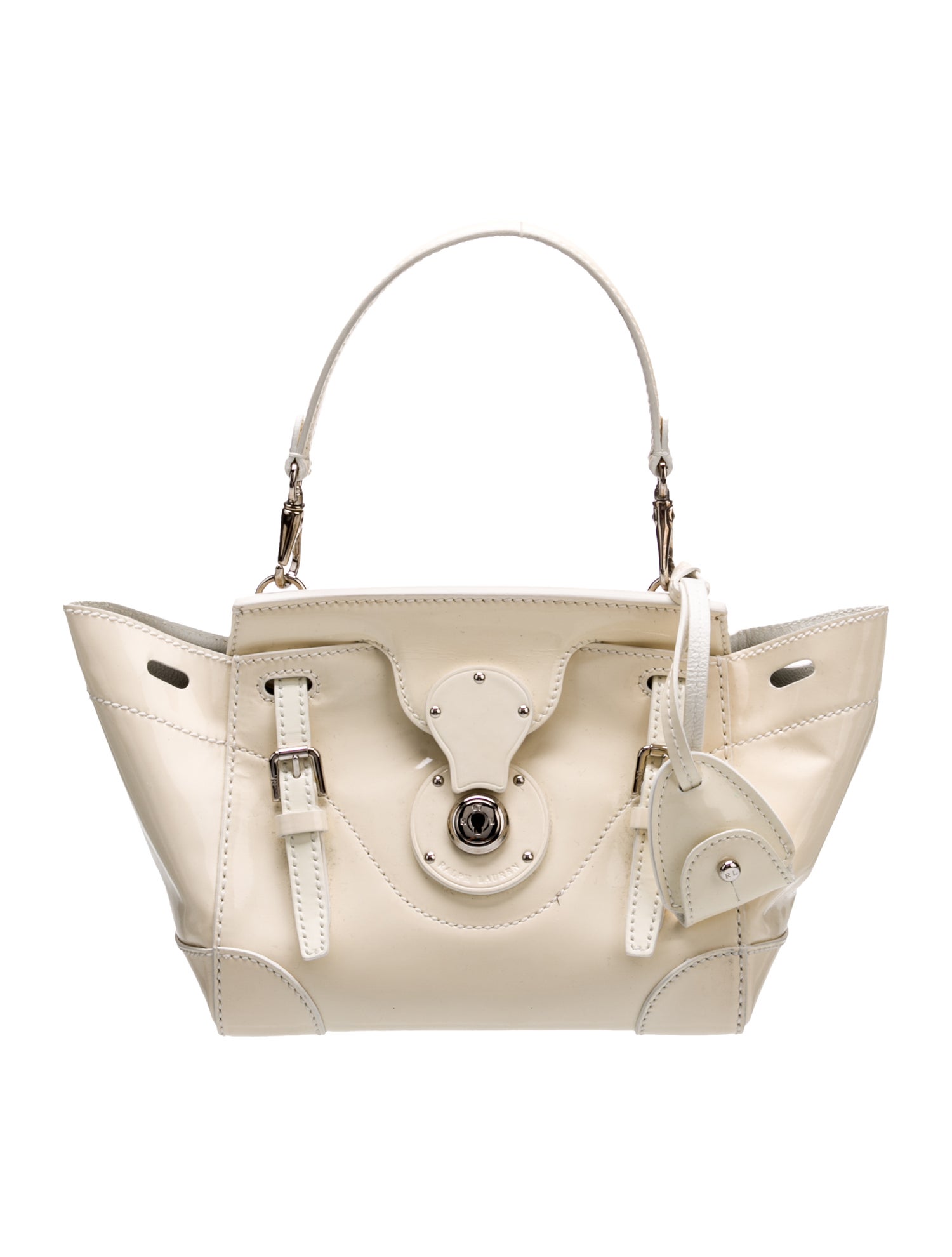 Ralph Lauren Collection Patent Leather Top Handle Bag