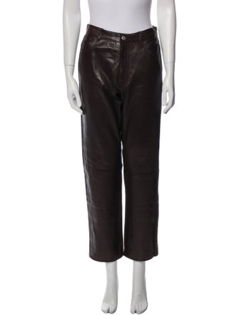 Ralph Lauren Collection Leather Straight Leg Pants