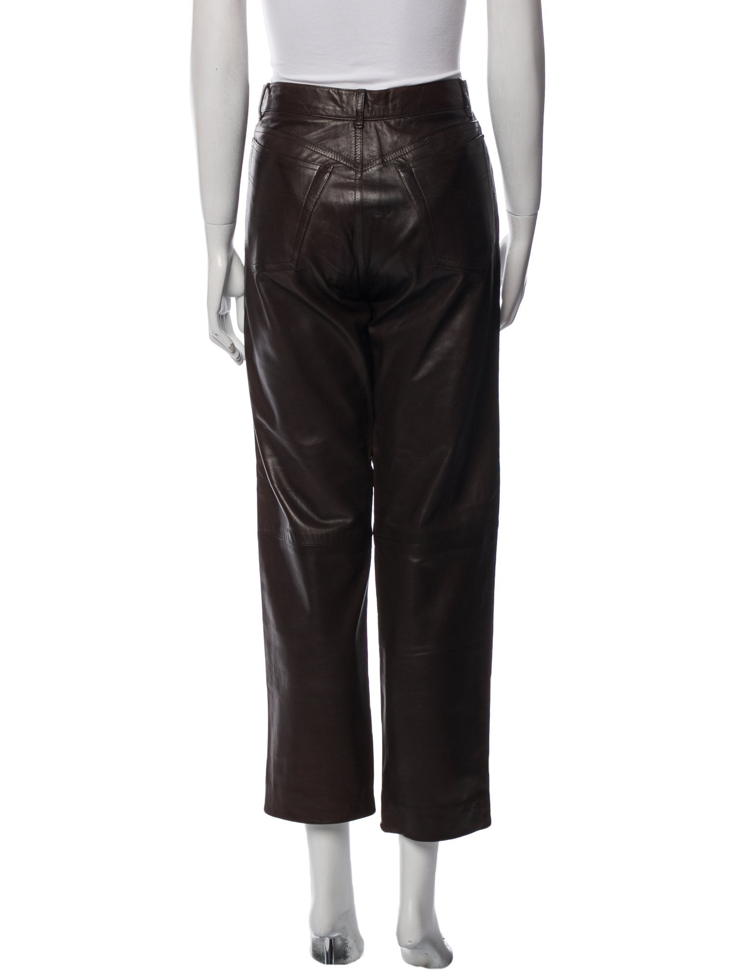 Ralph Lauren Collection Leather Straight Leg Pants