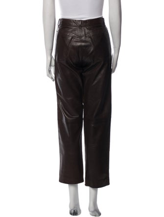 Ralph Lauren Collection Leather Straight Leg Pants