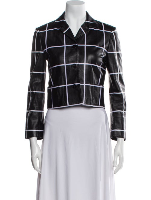 Ralph Lauren Purple Label Lambskin Plaid Print Blazer