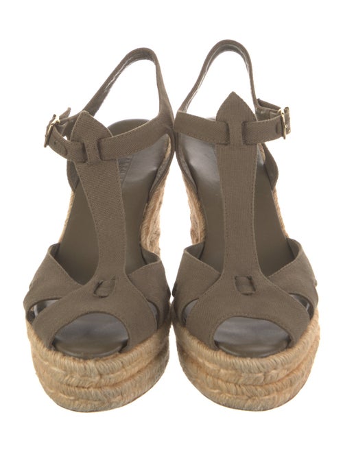 Ralph Lauren Collection Canvas Colorblock Pattern T-Strap Pumps