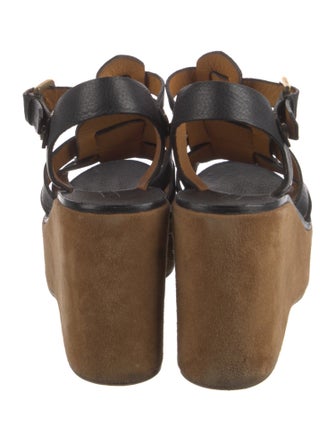 Ralph Lauren Collection Leather Cutout Accent T-Strap Pumps