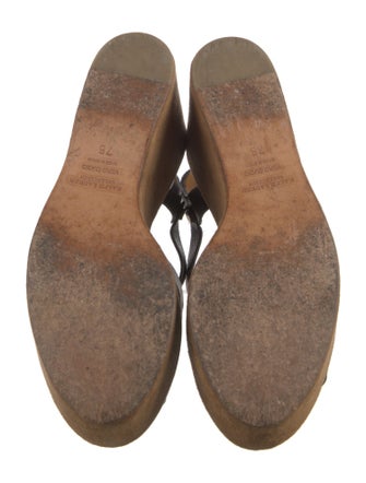 Ralph Lauren Collection Leather Cutout Accent T-Strap Pumps