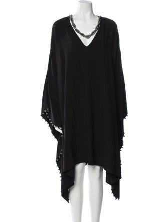 Ralph Lauren Collection V-Neck Midi Length Dress