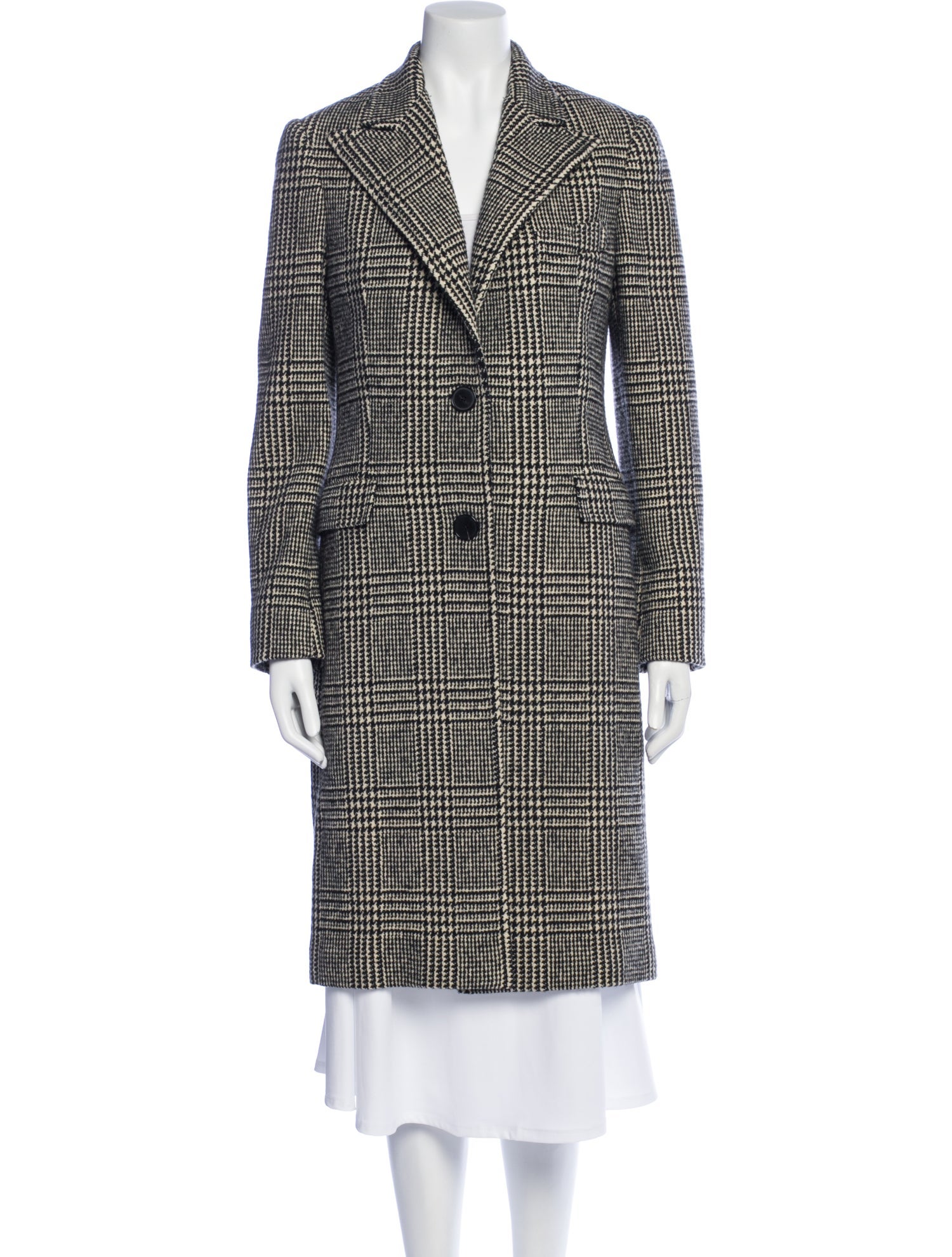 Ralph Lauren Collection Wool Plaid Print Peacoat