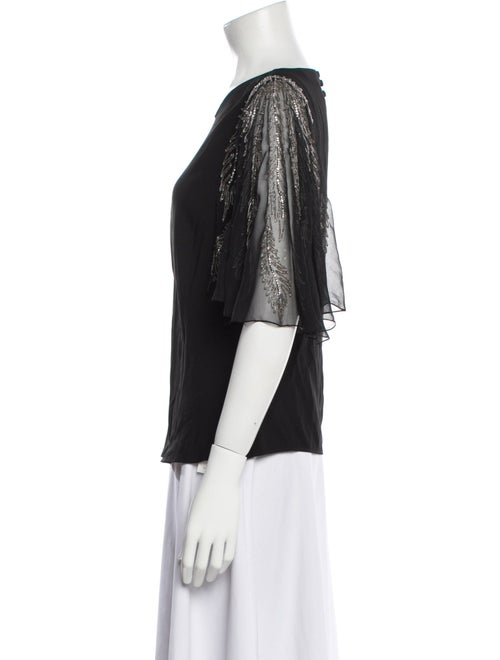 Ralph Lauren Collection V-Neck Three-Quarter Sleeve Blouse