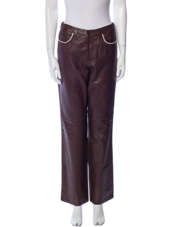 Ralph Lauren Collection Leather Straight Leg Pants