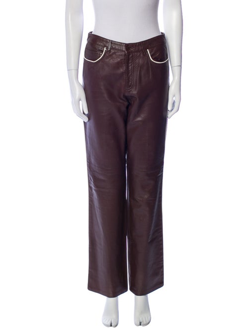 Ralph Lauren Collection Leather Straight Leg Pants