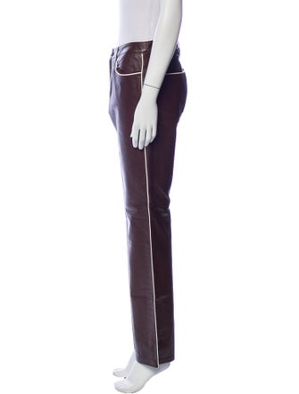 Ralph Lauren Collection Leather Straight Leg Pants