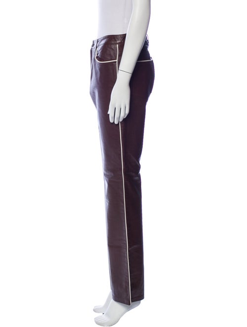 Ralph Lauren Collection Leather Straight Leg Pants