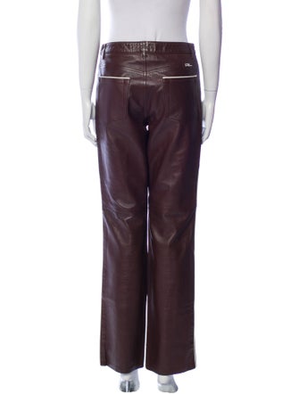 Ralph Lauren Collection Leather Straight Leg Pants