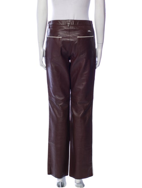 Ralph Lauren Collection Leather Straight Leg Pants