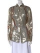 Ralph Lauren Collection Silk Printed Button-Up Top