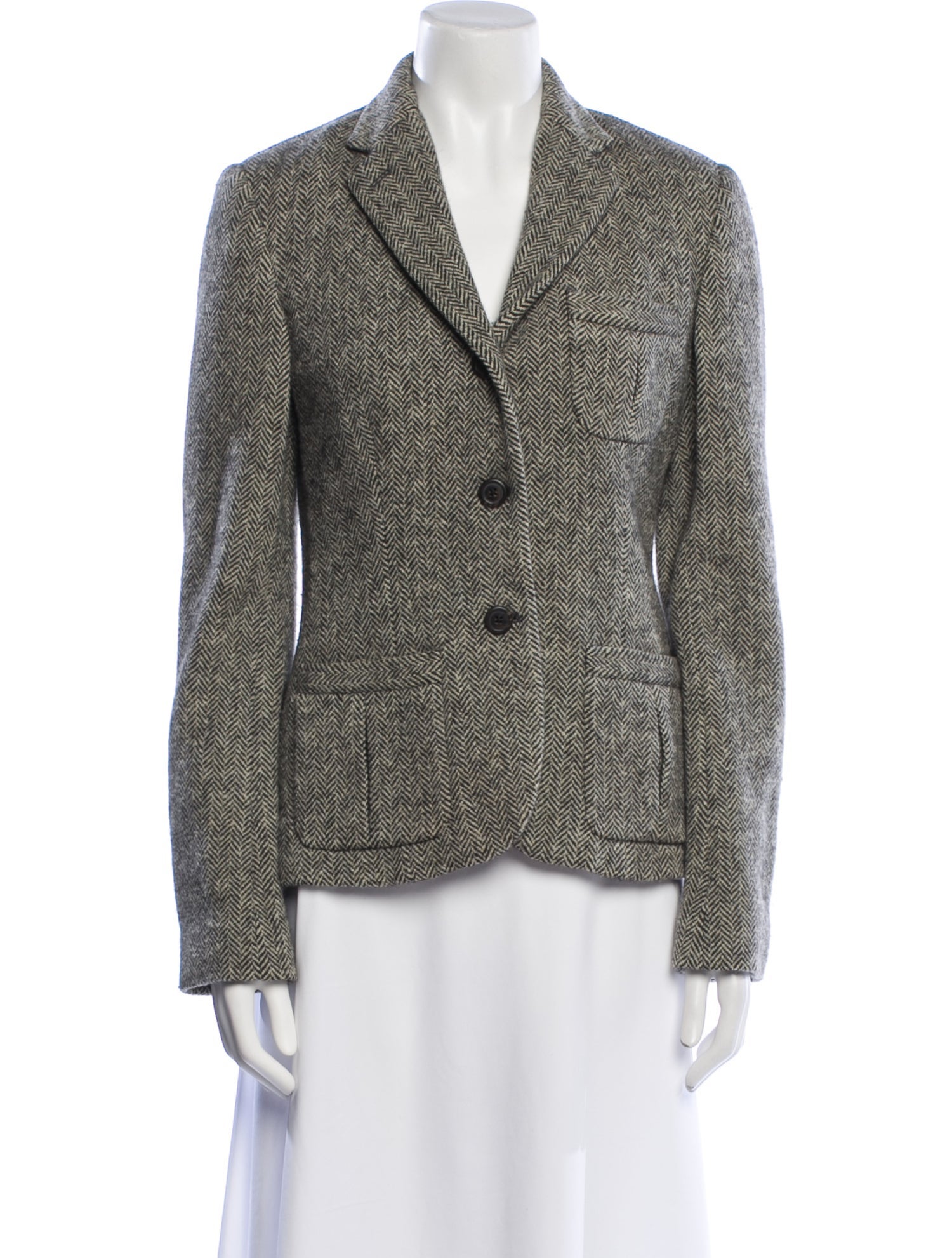 Ralph Lauren Collection Wool Plaid Print Blazer