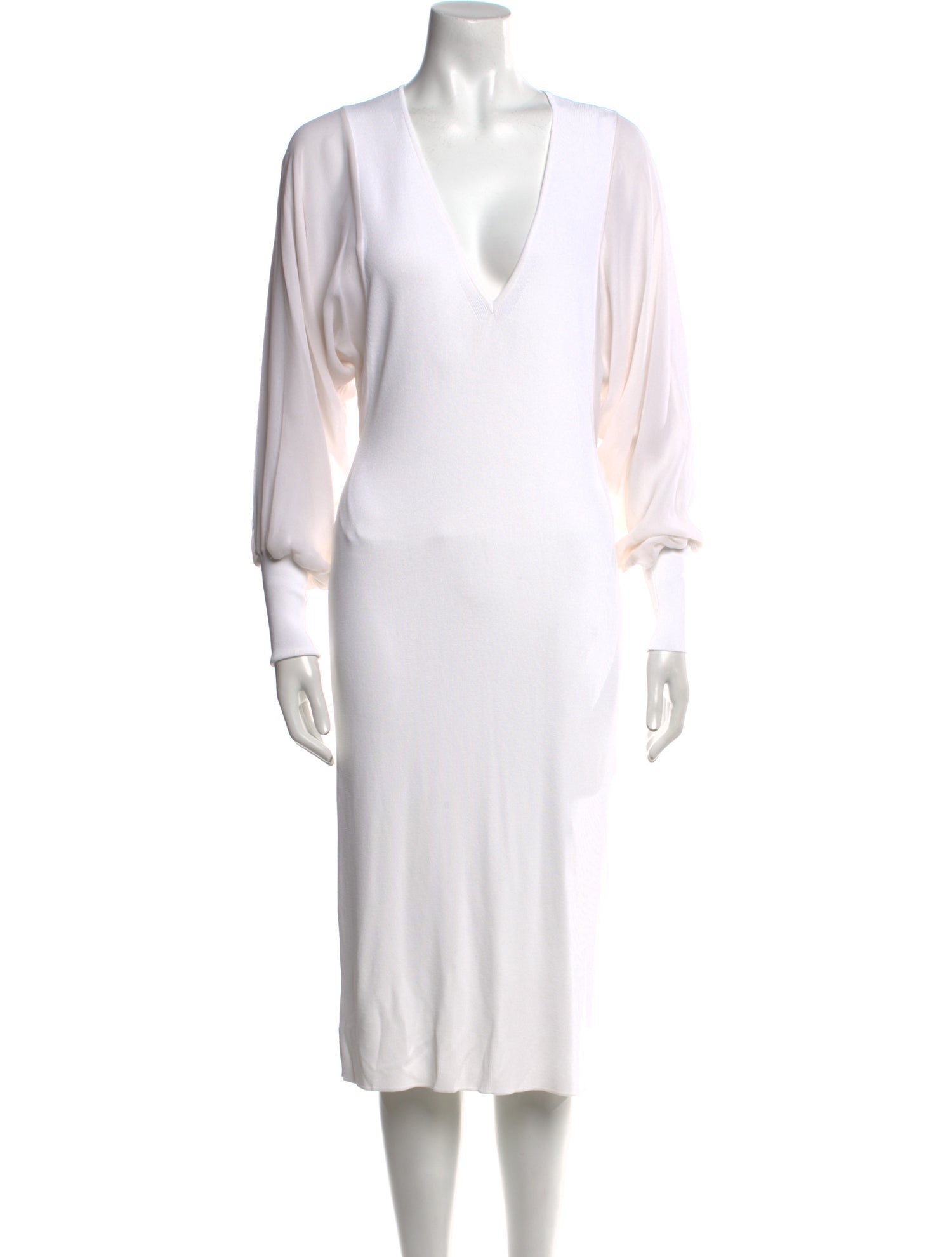 Ralph Lauren Collection V-Neck Midi Length Dress