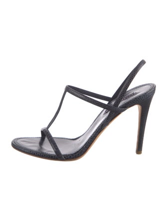 Ralph Lauren Collection Lizard T-Strap Sandals