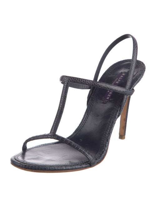 Ralph Lauren Collection Lizard T-Strap Sandals