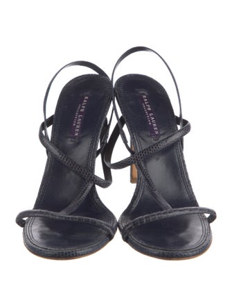 Ralph Lauren Collection Lizard T-Strap Sandals