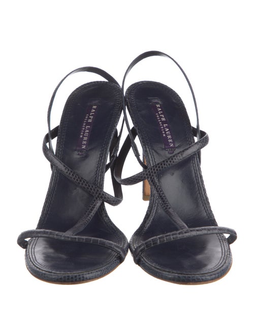 Ralph Lauren Collection Lizard T-Strap Sandals