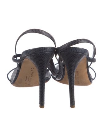 Ralph Lauren Collection Lizard T-Strap Sandals