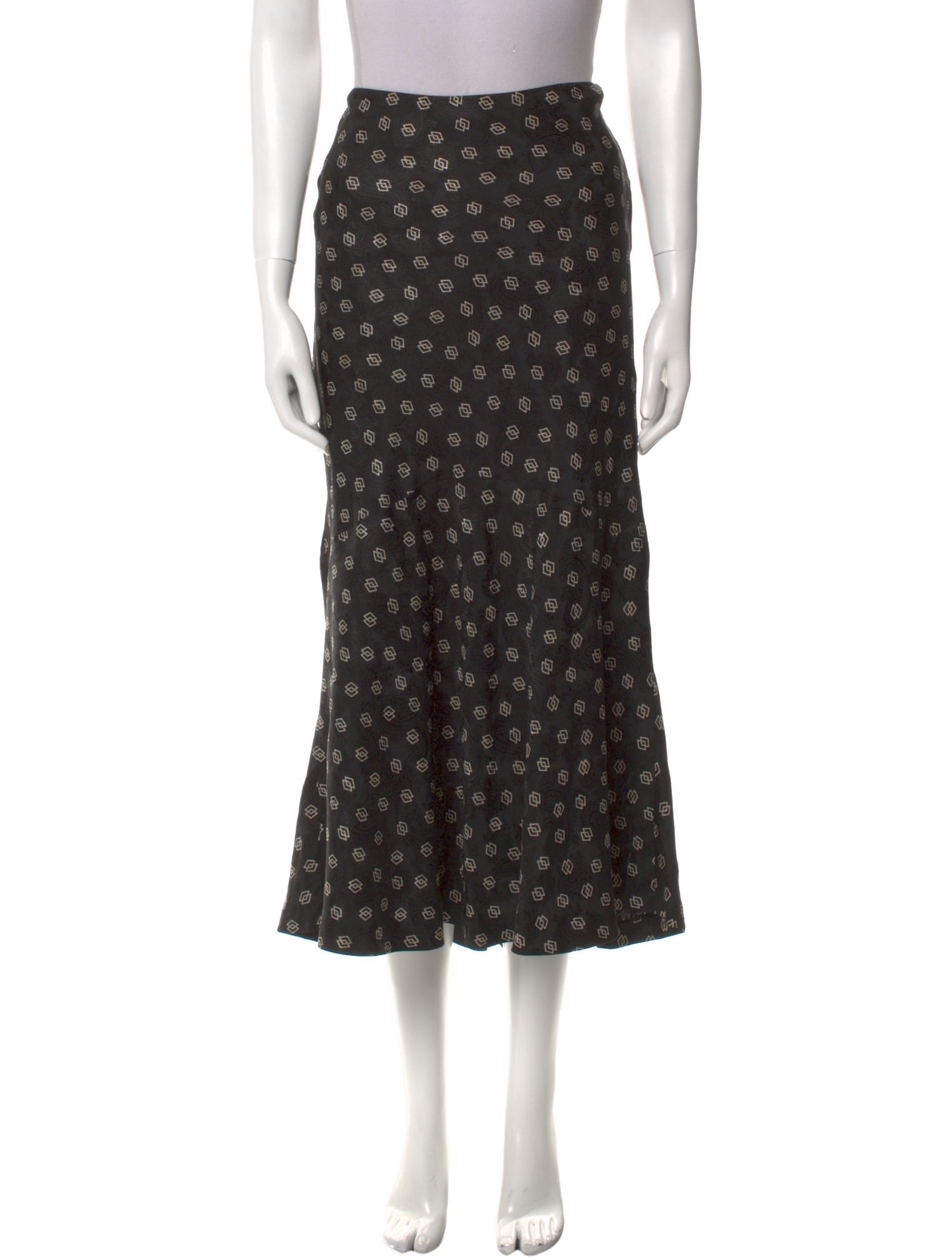 Ralph Lauren Collection Silk Midi Length Skirt