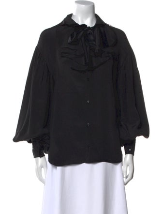 Ralph Lauren Collection Silk Mock Neck Blouse