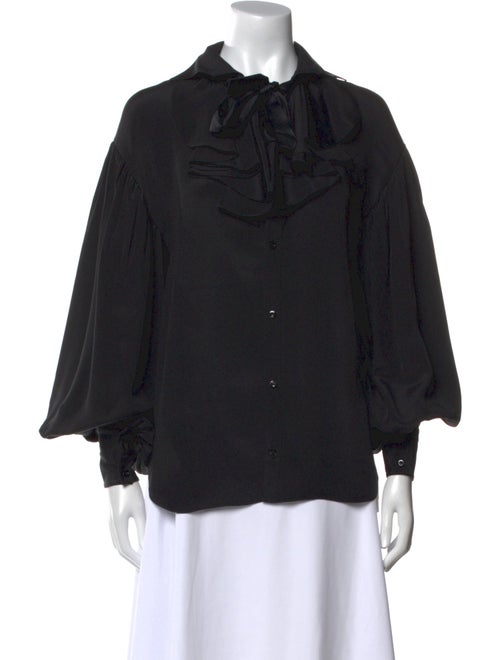 Ralph Lauren Collection Silk Mock Neck Blouse