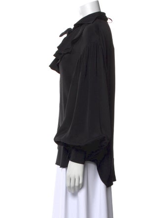 Ralph Lauren Collection Silk Mock Neck Blouse