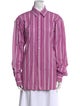 Ralph Lauren Collection Striped Long Sleeve Button-Up Top