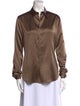 Ralph Lauren Collection Silk Long Sleeve Button-Up Top